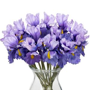 lot 5739 image: Hollyone Iris Artificial Flowers 15Pcs Faux Iris Light Purple Flowers 14.2 Real Touch Fake Flowers Picks Bouquets for Wedding Bridal Home Arrangements Office Table Centerpieces Decor