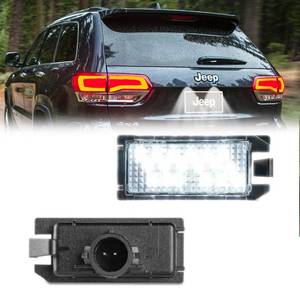 lot 5749 image: LED License Plate Light Assembly for Fiat 500 2013-2019, Dodge Viper 2013-2017, Jeep Grand Cherokee 2014-2022, Compass, Patriot, Tag Lamps, 68228930AA, 2 Pack, White