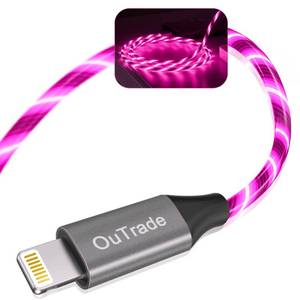 lot 5751 image: LED iPhone Charger Cord Light Up Lightning Cable  MFi Certified Apple Charger  Cool USB Fast Charging for iPhone 12 11 Pro Max XR X SE 8 Plus, iPad iPod and More (Pink, 6ft)