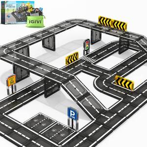 lot 5754 image: IGIVI Magnetic Tiles Road Set, STEM Magnet Toys for Kids Ages 3-5 4-8, Magnetic Building Blocks for Toddlers, Birthday Gifts for 3 Year Old Boys Girls