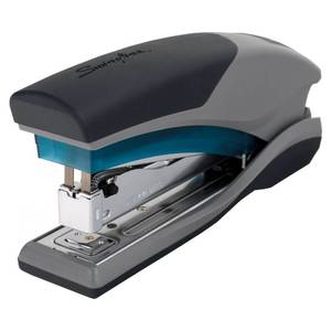 lot 5771 image: Swingline Stapler, 25 Sheet Capacity, Optima 25, Jam Free, Reduced Effort, Soft Grip, Blue and Gray (66404)