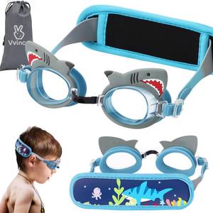 lot 5788 image: Vvinca Kids Swim Goggles with Fabric Strap No Tangle Pain-Free, Anti-Fog Swimming Pool Goggle No Leak for Toddlers Girls Boys