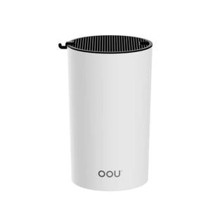 lot 5789 image: OOU Universal Knife Block Holder - Round Kitchen Knife Storage Unique Slot Design to Protect Blades, Space Saver Knife Organizer Detachable for Easy Cleaning, White