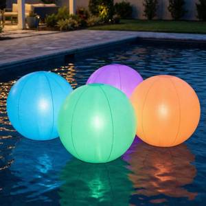 lot 5817 image: Ynipanda 1Pcs Floating Pool Light Ball, 12 Light Up Beach Ball, Waterproof LED Glow Balls with 8 Light Modes, Glow in The Dark Pool & Beach Decorations for Kids and Adults