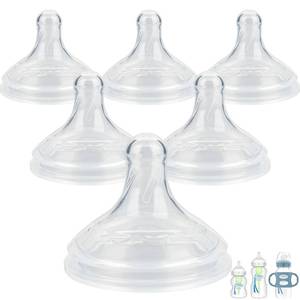 lot 5834 image: Silicone Nipple for Dr.Browns Wide-Nick Baby Bottles,Level 2 Nipples, Medium Flow, 3m, 6 Count