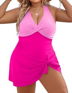 lot 5844 image: Blooming Jelly Women Plus Size Swim Dress Swimsuit One Piece Tummy Control Bathing Suit Swimsuit 2026 4XL, Hot Pink