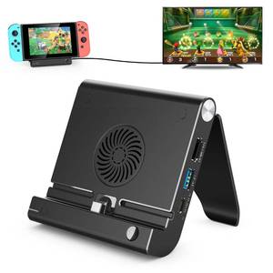 lot 5866 image: Switch Dock for Switch, YCCTEAM Dual USB Playstand Adjustable Switch Stand for Switch OLED, Support TV Mode, HDMI Type C Converter, Built-in Fan,3 USB Ports for Plug and Play