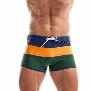 lot 5884 image: KOTENKO Men Swimwear Swimsuits Swim Boxer Trunks Square Cut Bathing Suits Briefs (X-Small, Green)