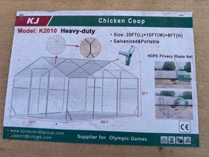 lot 7175 image: Unused KJ Metal 20x10ft Chicken Coop (K2010)