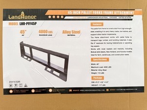 lot 7337 image: Unused Landhonor 45 In Pallet Forks Frame Attachment (LHR-PFF45P)