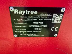 lot 7217 image: Unused Raytree 72in Drum Mulcher (RMBD72ST)