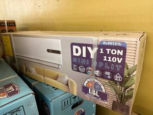lot 7454 image: Unused L&L Supply Co. 1 Ton DIY Mini Split Heat Pump AC (CLSH121L  ELSH121L) - One Unit Only - Head and Base Unit