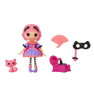 lot 62294 image: Mini Lalaloopsy Doll - Confetti Carnivale with Mini Pet Cat  3  masquerade ball party theme doll with pink hair & accessories in reusable package playset  for Ages 3-103