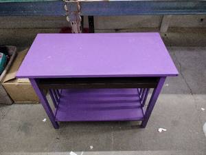 lot 62389 image: Purple Wooden Desk with Pull Out Top