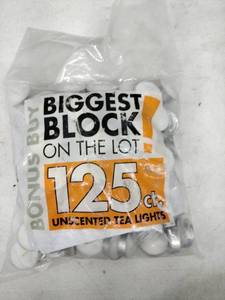 lot 62391 image: 125 Ct. Unscented Tea Lights