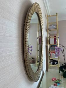 lot 62371 image: Hollywood Regency style oval mirror