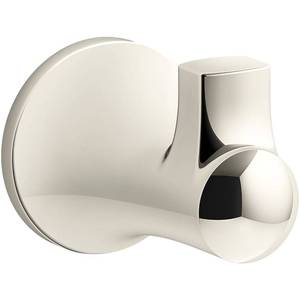 lot 17476 image: Kohler K-21956 Tempered Single Robe Hook, Nickel