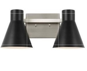 lot 17486 image: Sea Gull Towner 2-Light Bathroom Vanity Light in Black, 4 Pack