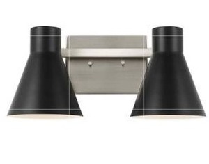 lot 17494 image: Sea Gull Towner 2-Light Bathroom Vanity Light in Black, 4 Pack