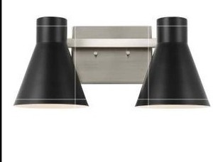 lot 17497 image: Sea Gull Towner 2-Light Bathroom Vanity Light in Black, 4 Pack