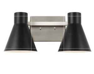 lot 17498 image: Sea Gull Towner 2-Light Bathroom Vanity Light in Black, 4 Pack