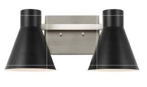 lot 17502 image: Sea Gull Towner 2-Light Bathroom Vanity Light in Black, 4 Pack