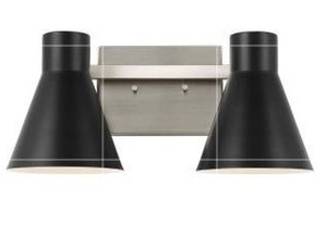 lot 17505 image: Sea Gull Towner 2-Light Bathroom Vanity Light in Black, 4 Pack