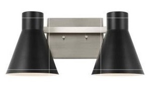 lot 17511 image: Sea Gull Towner 2-Light Bathroom Vanity Light in Black, 4 Pack