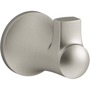 lot 17513 image: Kohler K-21956 Tempered Single Robe Hook,  Nickel