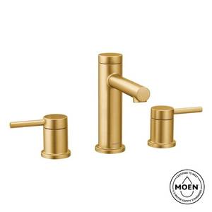 lot 17521 image: Moen Align Brushed Gold Two-Handle Bathroom Faucet