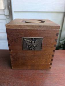 lot 2512 image: Wood Box with US Eagle Emblem&nbsp