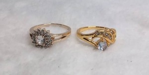 lot 3504 image: Gemstone Rings with Cubic Zirconia or Crystal Centers - 2 ct