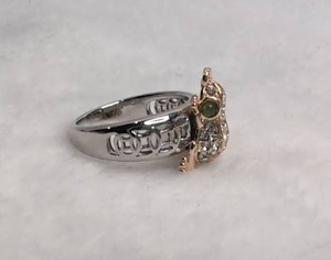 lot 3507 image: Frog Ring Two-Tone Gold and Silver with Rhinestones - New