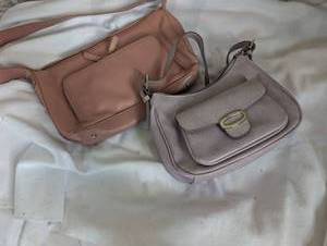 lot 4019 image: 2-Piece Shoulder Bag Set Mauve and Rose Crossbody Bags with Straps