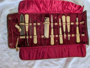 lot 5509 image: Vintage Nail Care Set with Case 18 Pieces