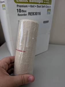 lot 6513 image: MediChoice Elastic Bandages 6 x 5.5 yd Premium Knit Dual Self-Closure Latex Free 10Box REB3016