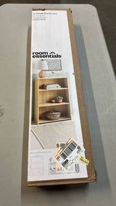 lot 2001 image: Room Essentials 3-Shelf Bookcase Natural Wood Finish