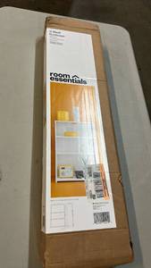 lot 2003 image: Room Essentials 3-Shelf Bookcase White Finish 35in H x 24.5in W x 9.75in D