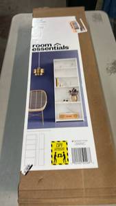 lot 2014 image: 5-Shelf Bookcase White Finish 71.8 in H x 24.1 in W x 11.8 in D