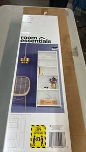 lot 2024 image: Room Essentials 5-Shelf Bookcase White Finish 71 in