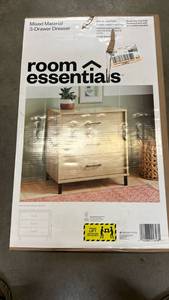 lot 2032 image: Room Essentials Mixed Material 3-Drawer Dresser 30 in H x 28 in W x 19 in D