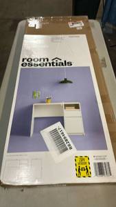 lot 2046 image: Room Essentials Writing Desk with Drawers 48 in W x 24 in D x 30 in H