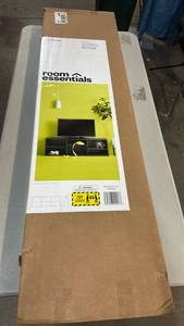 lot 2048 image: Room Essentials TV Stand Black Finish 60 in x 16 in x 20 in