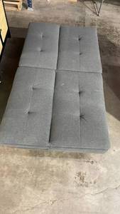 lot 3008 image: Dorm Tufted Futon Sofa Dark Gray - Room Essentials