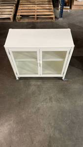 lot 3010 image: 2 Door Metal Rolling Locker Storage Cabinet Chalk White - Room Essentials