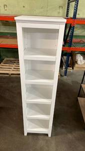 lot 3012 image: 72 Carson Narrow 5 Shelf Bookcase White - Threshold (Assembly required) Traditional Style, Open Shelves