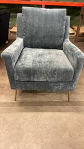 lot 3018 image: Upholstered Armchair with Brass Legs