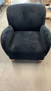 lot 3023 image: Threshold Velvet Black Accent Chair
