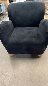 lot 3024 image: Threshold Velvet Black Accent Chair