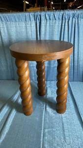 lot 3032 image: Braided Side Table Walnut - Threshold designed with Studio McGee Assembly Required